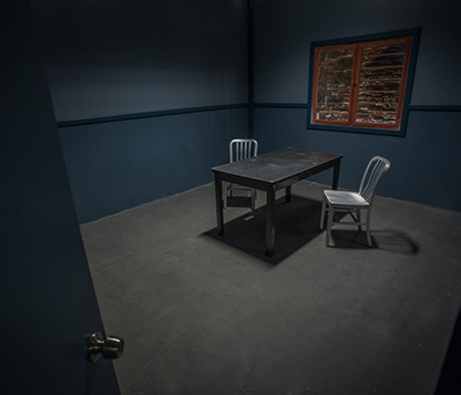 film studio miami - interrogation room movie set